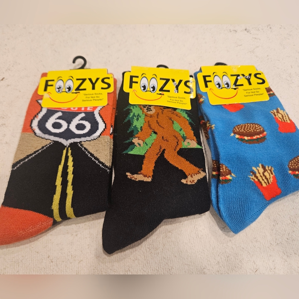 Foozys Socks Size 9-11 Serious Socks for not so Serious People!